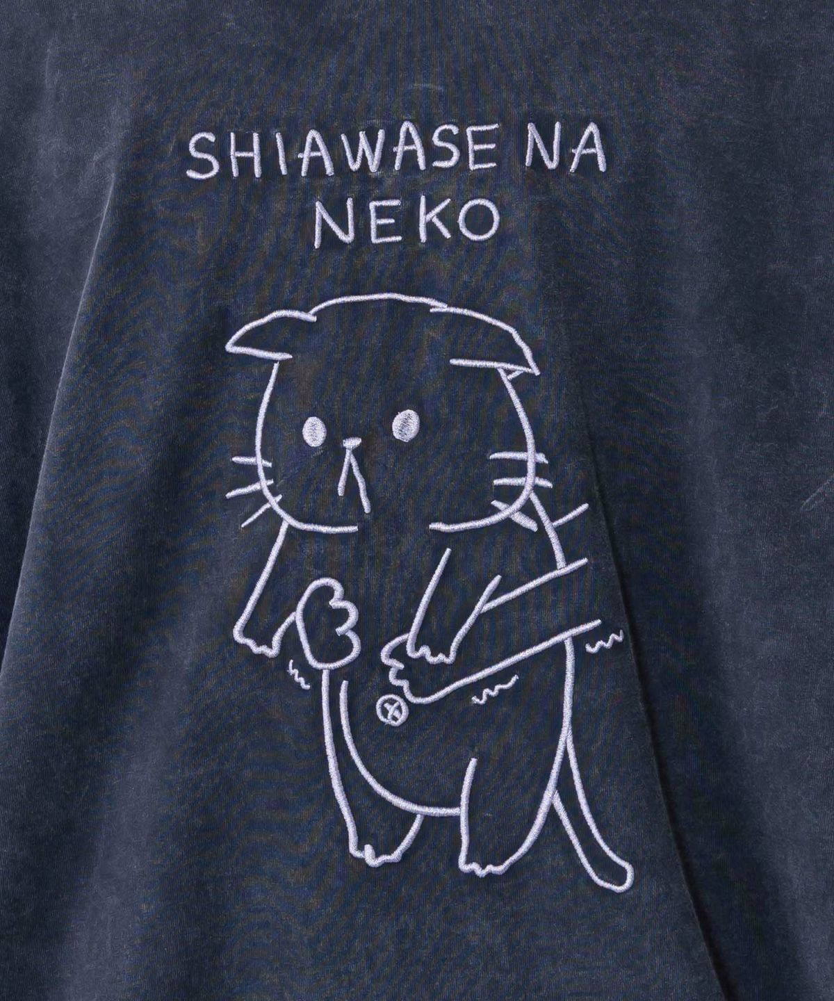 正月太りネコ柄刺繍ヴィンテージ風プルオーバー-7