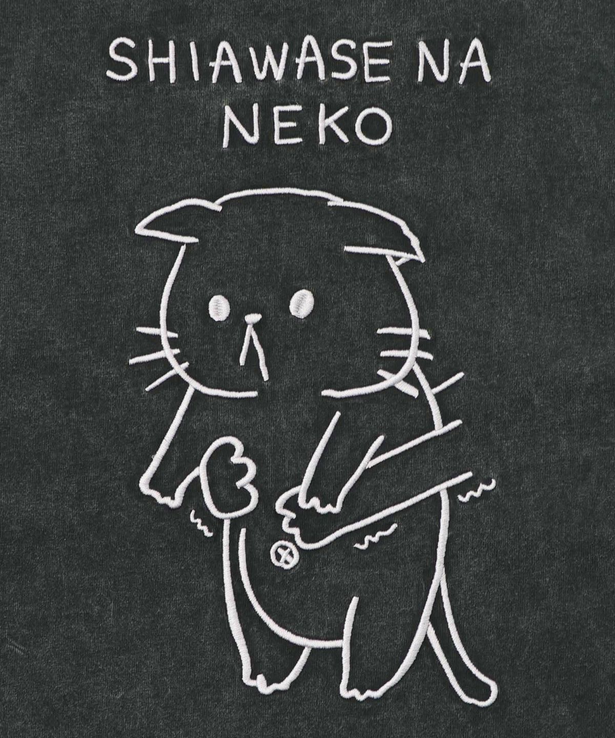 正月太りネコ柄刺繍ヴィンテージ風プルオーバー-11