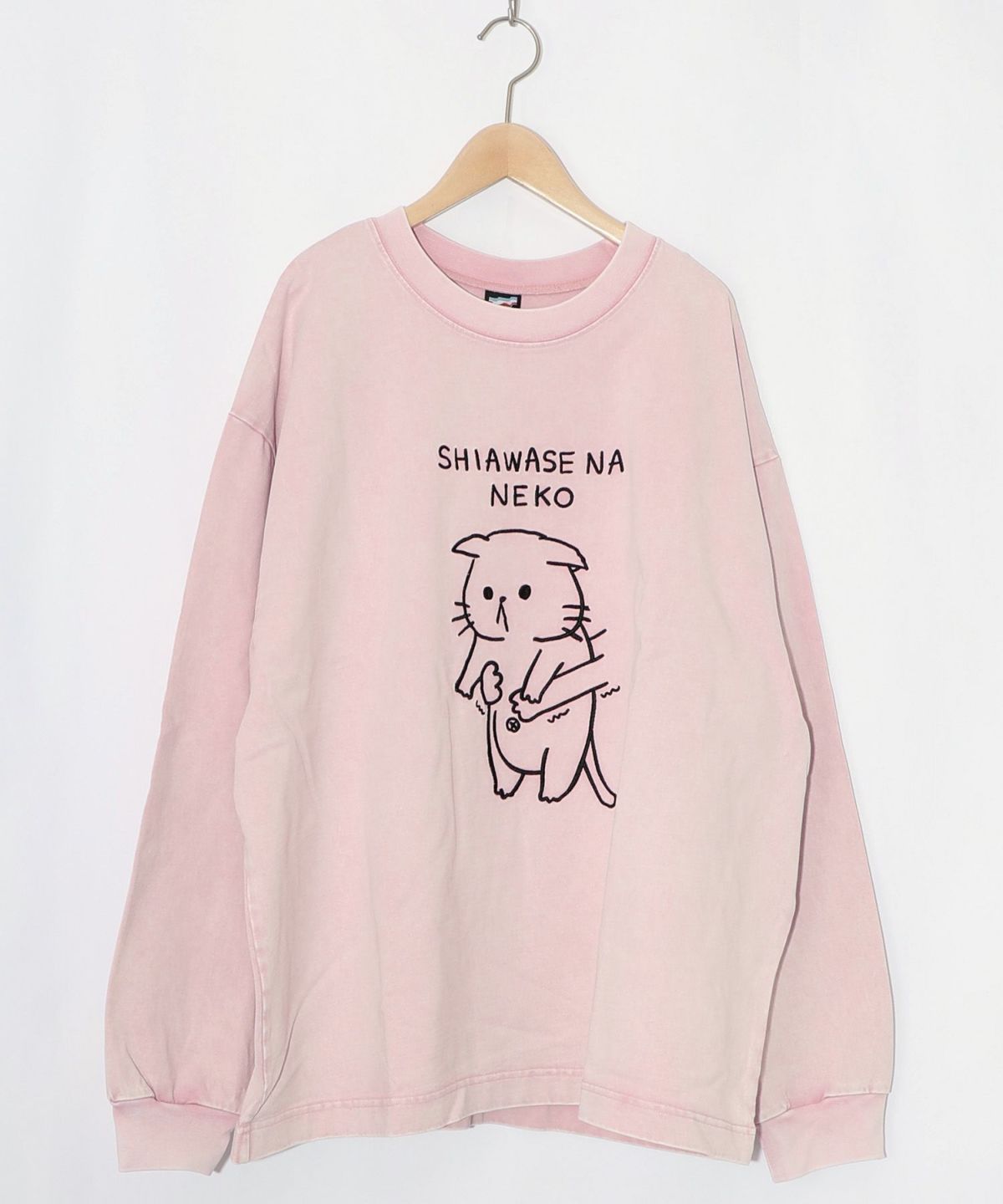 正月太りネコ柄刺繍ヴィンテージ風プルオーバー-12