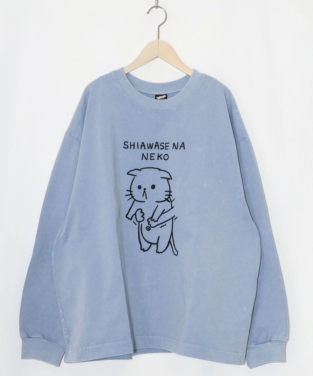 正月太りネコ柄刺繍ヴィンテージ風プルオーバー-14