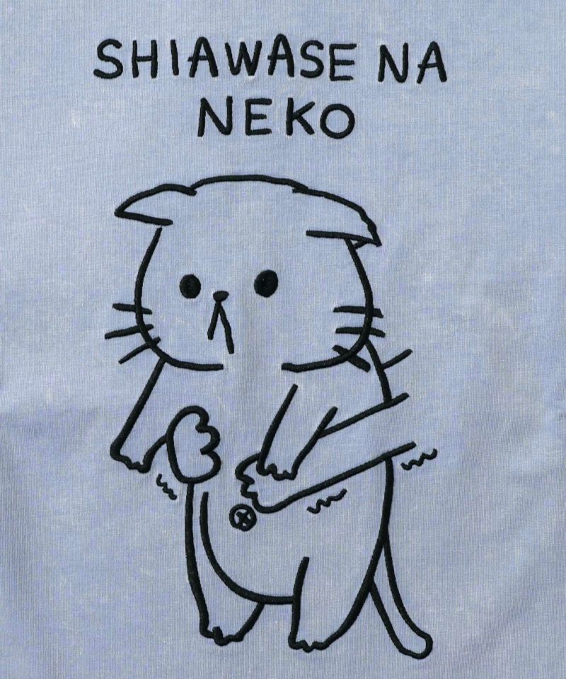 正月太りネコ柄刺繍ヴィンテージ風プルオーバー-15