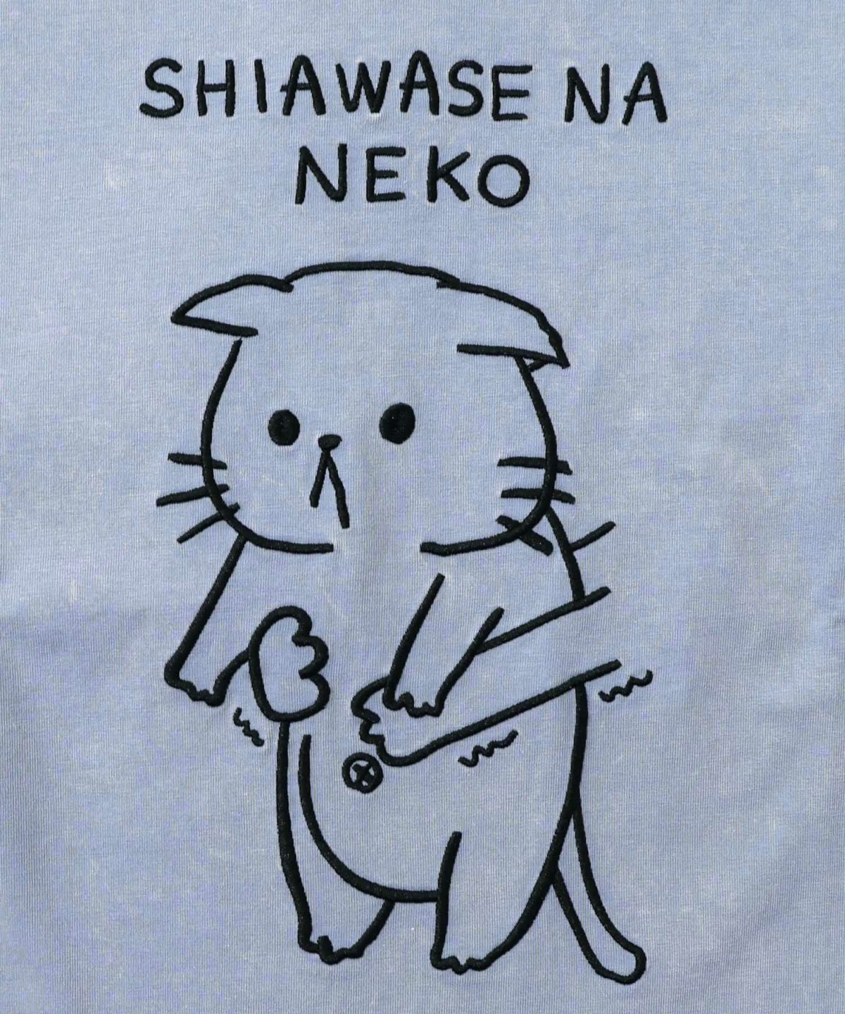 正月太りネコ柄刺繍ヴィンテージ風プルオーバー-15