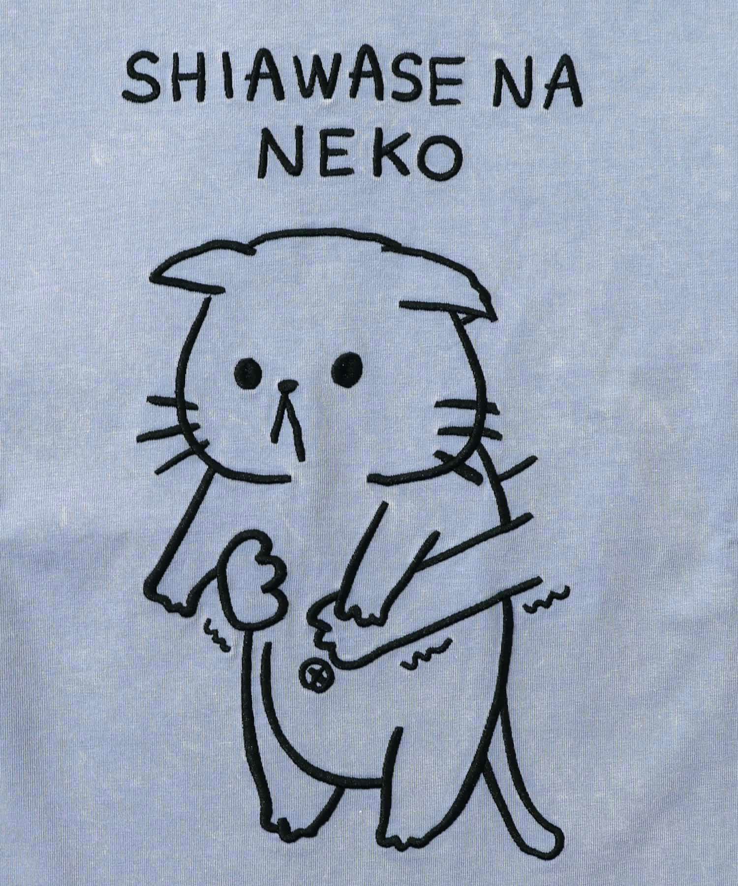 正月太りネコ柄刺繍ヴィンテージ風プルオーバー-15