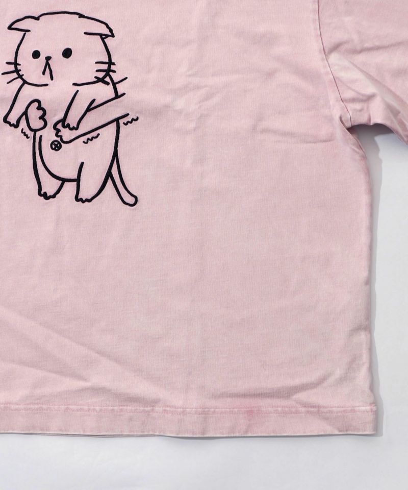 正月太りネコ柄刺繍ヴィンテージ風プルオーバー-18