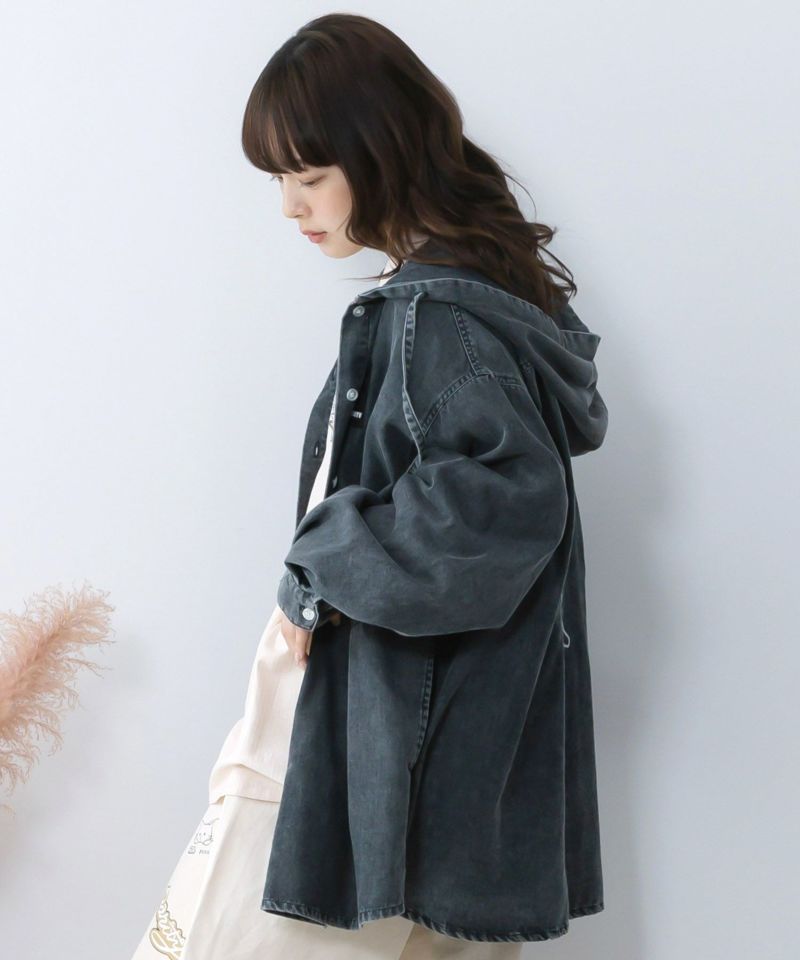 正月太りネコ柄デニムorチェックシャツパーカー-17