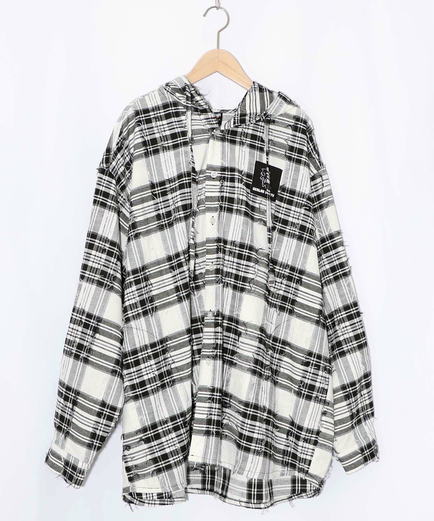 正月太りネコ柄デニムorチェックシャツパーカー-19