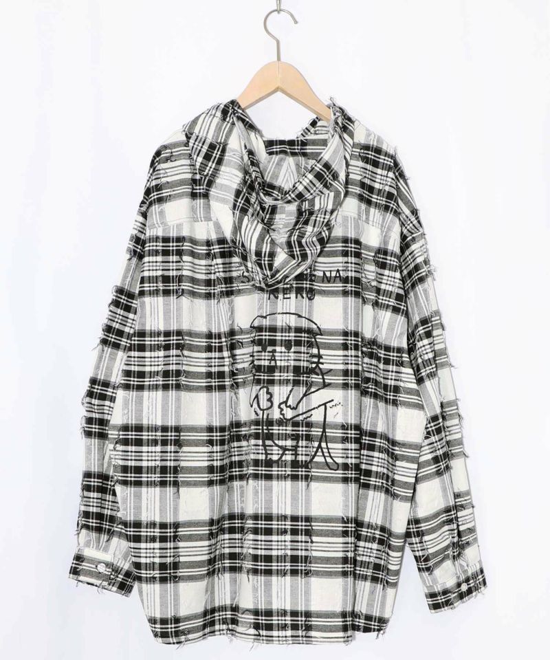 正月太りネコ柄デニムorチェックシャツパーカー-20