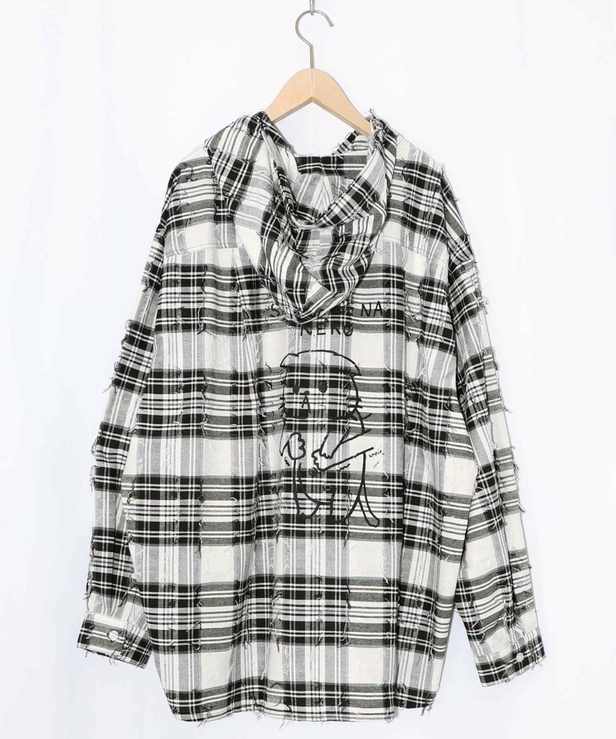 正月太りネコ柄デニムorチェックシャツパーカー-20