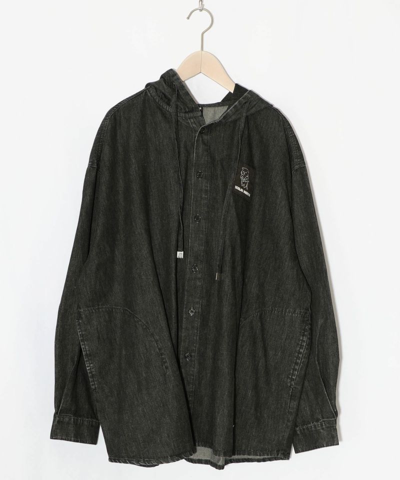 正月太りネコ柄デニムorチェックシャツパーカー-22