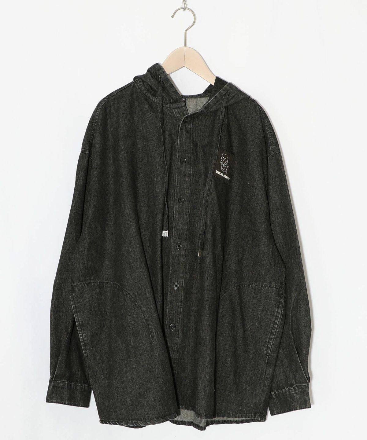 正月太りネコ柄デニムorチェックシャツパーカー-22