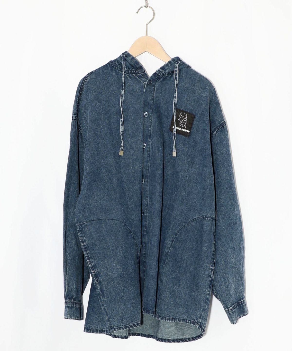 正月太りネコ柄デニムorチェックシャツパーカー-25