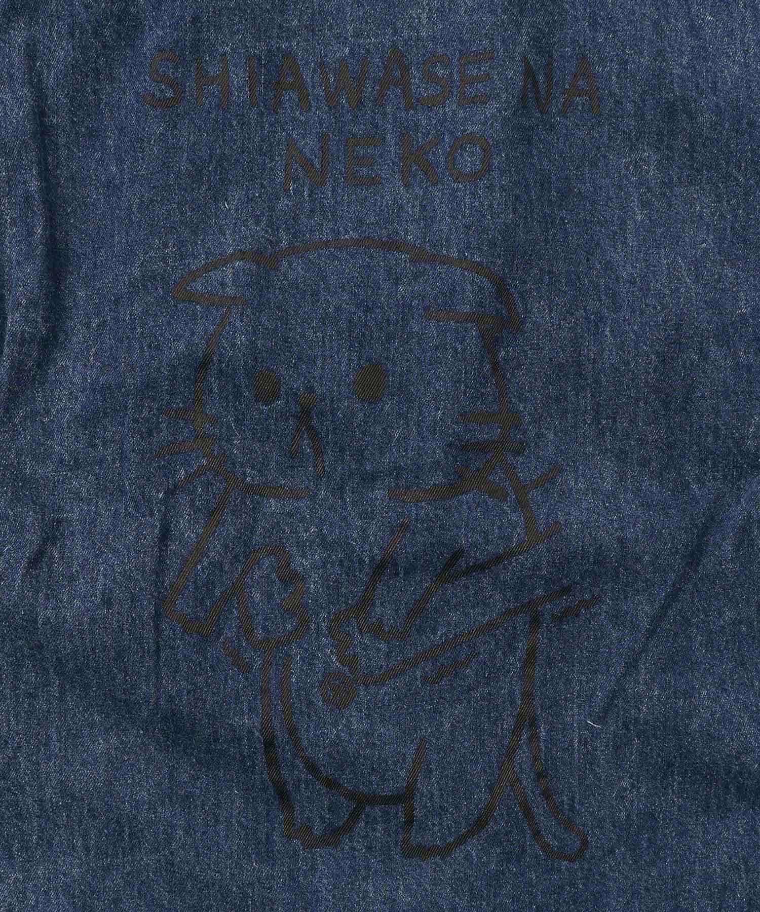 正月太りネコ柄デニムorチェックシャツパーカー-27