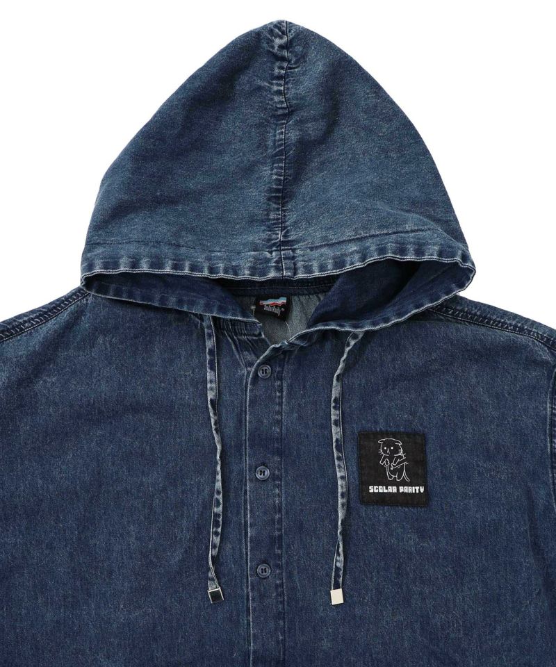 正月太りネコ柄デニムorチェックシャツパーカー-28