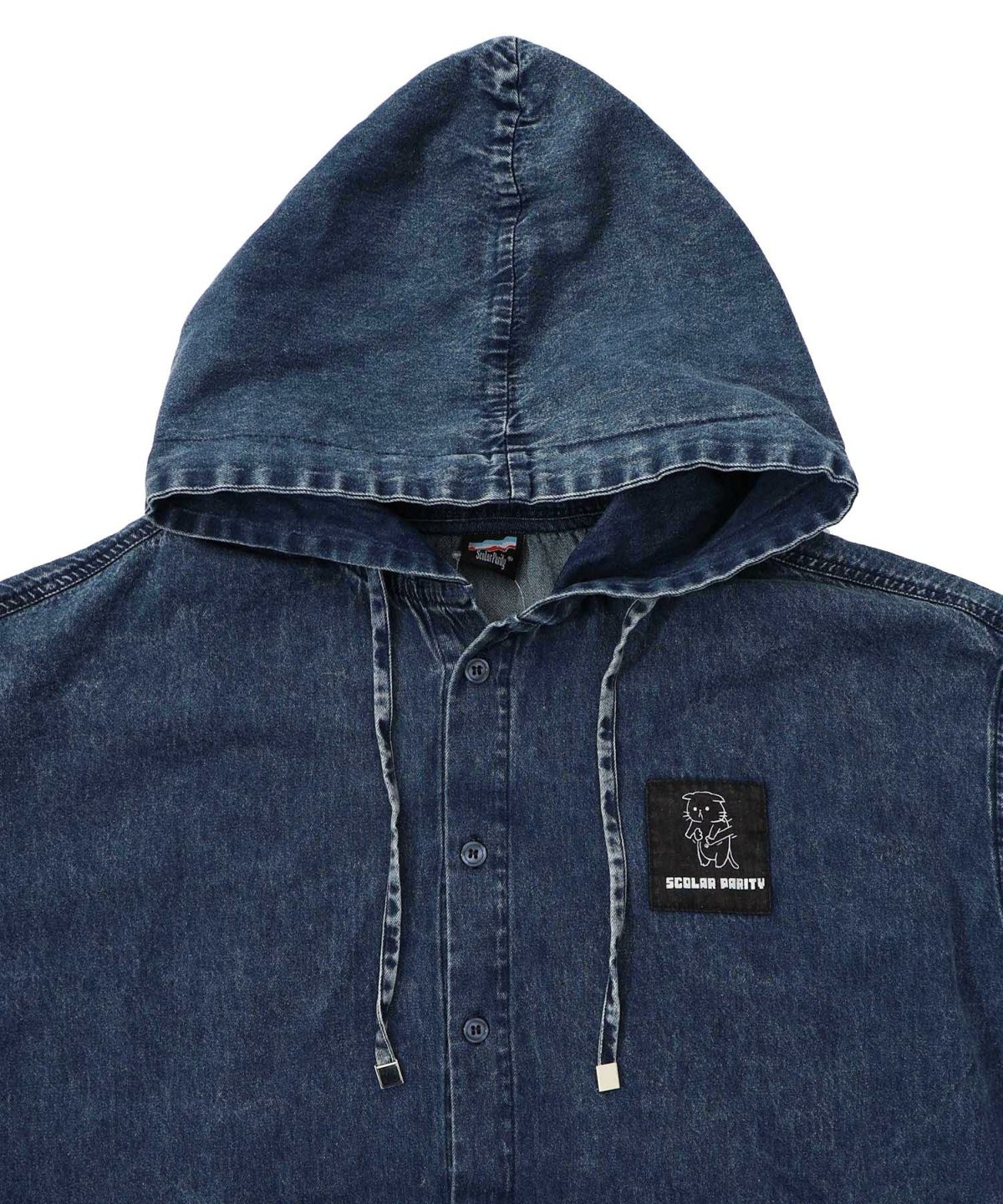 正月太りネコ柄デニムorチェックシャツパーカー-28