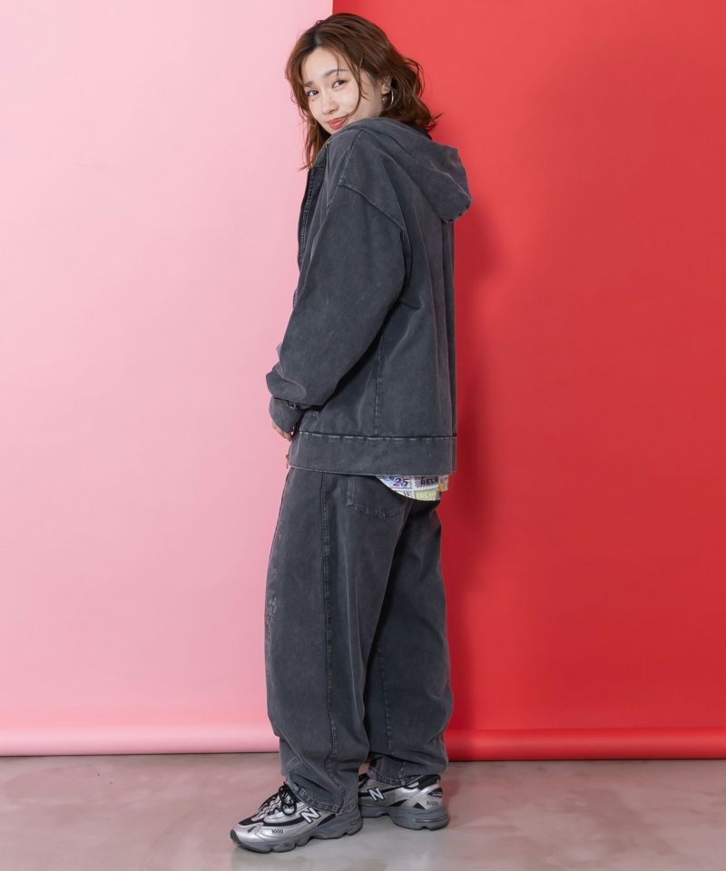 チョーク風柄コクーンパンツ-5