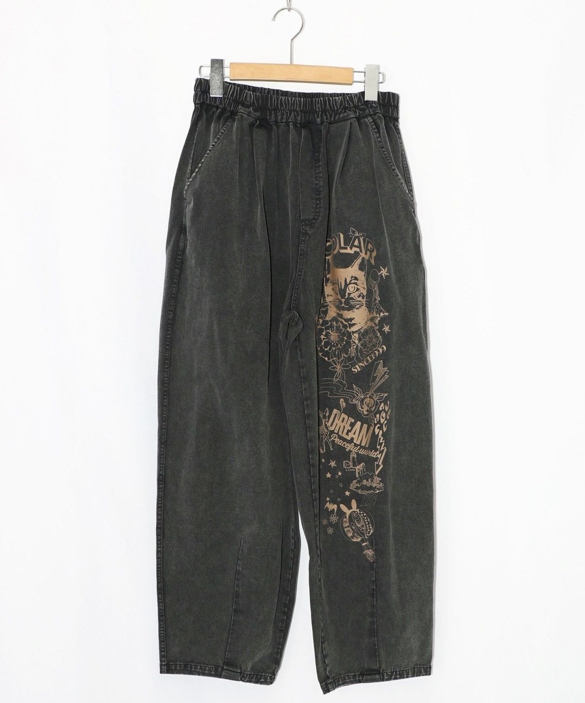 チョーク風柄コクーンパンツ-8