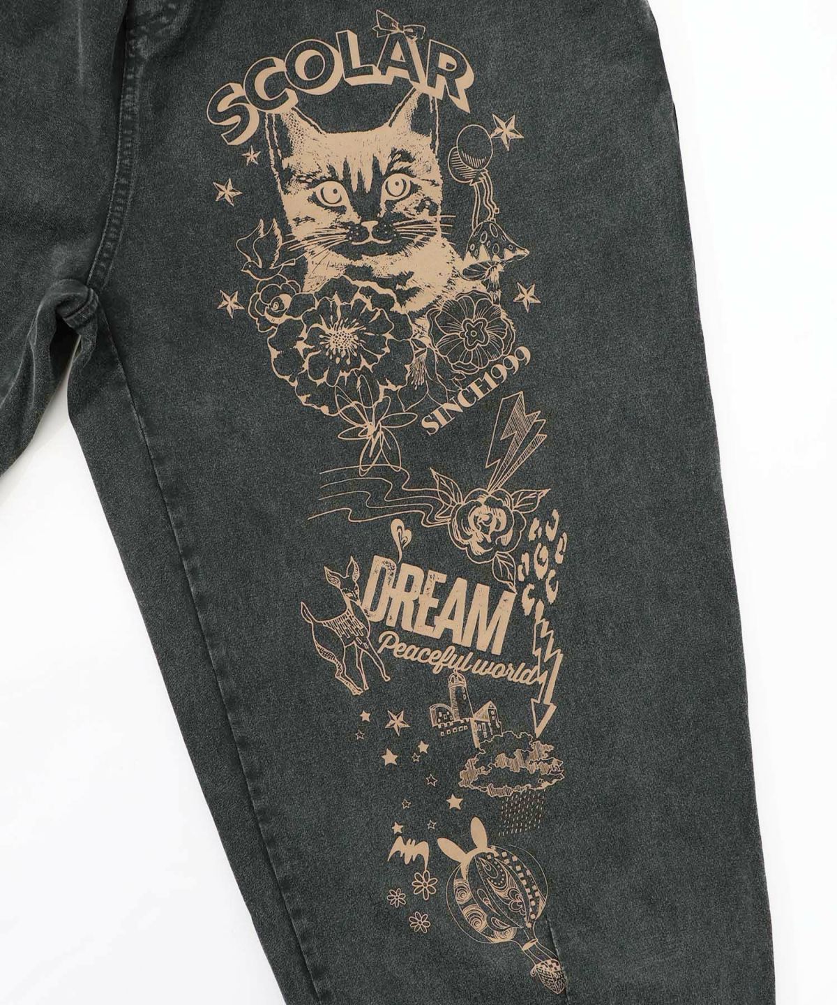 チョーク風柄コクーンパンツ-10