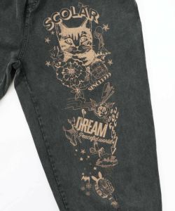 チョーク風柄コクーンパンツ-10