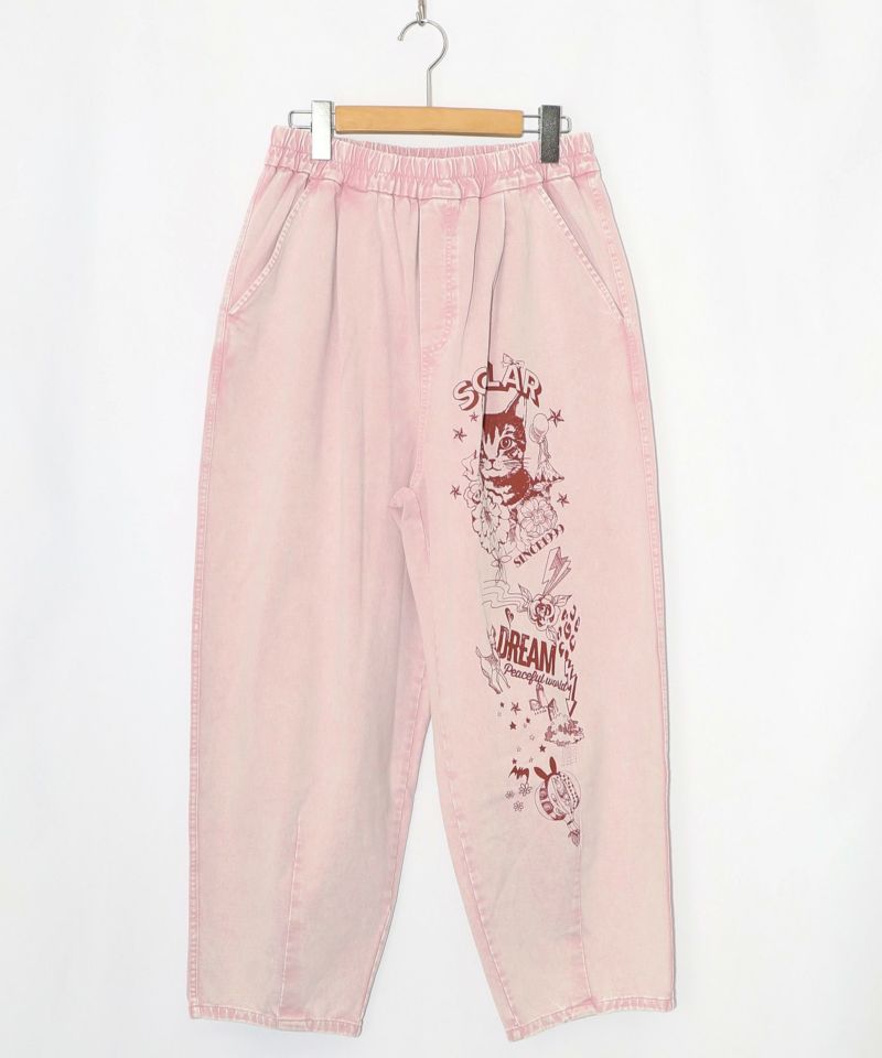 チョーク風柄コクーンパンツ-11