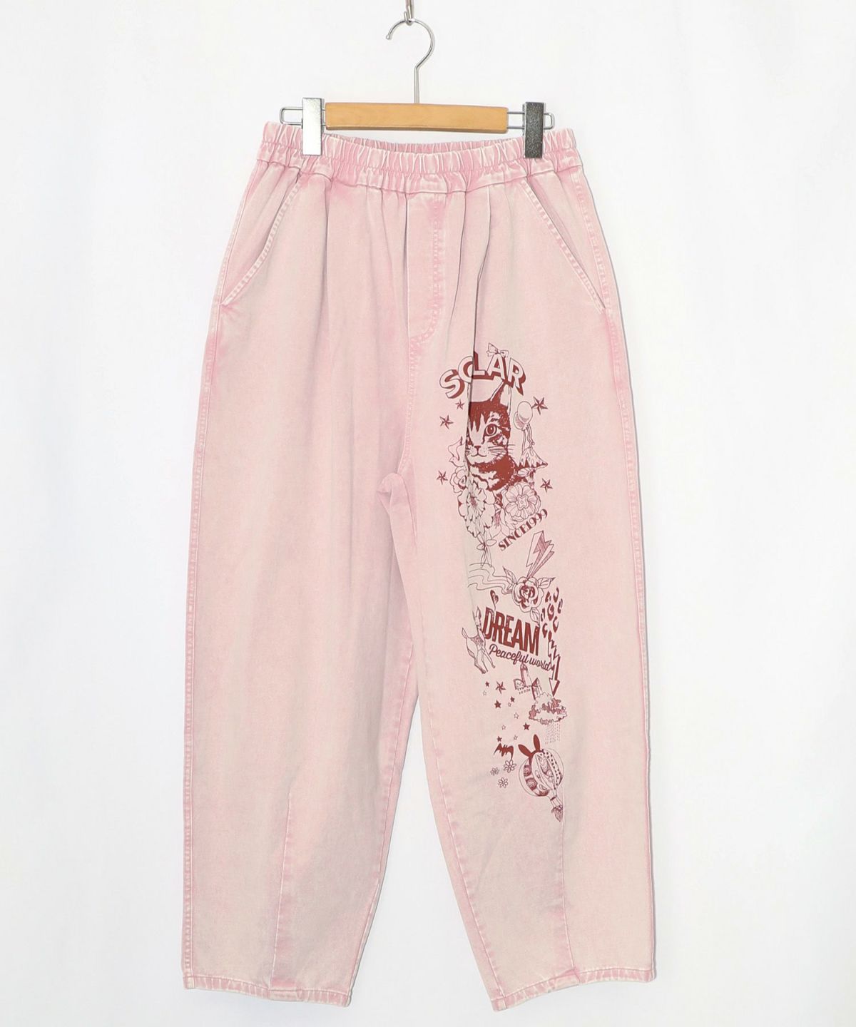 チョーク風柄コクーンパンツ-11