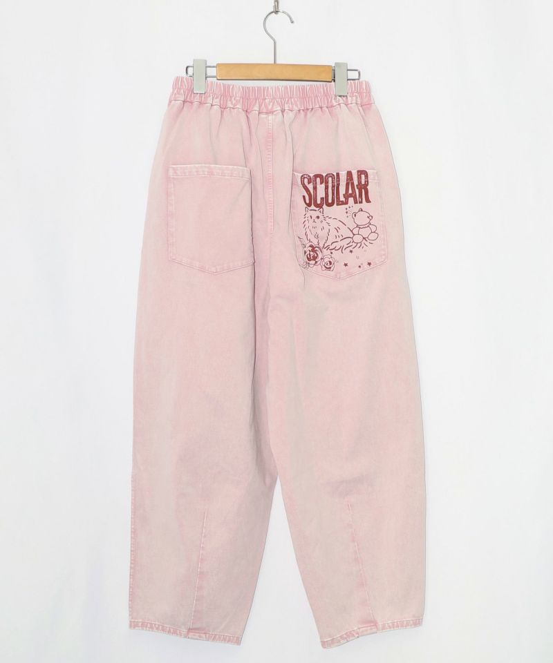 チョーク風柄コクーンパンツ-12