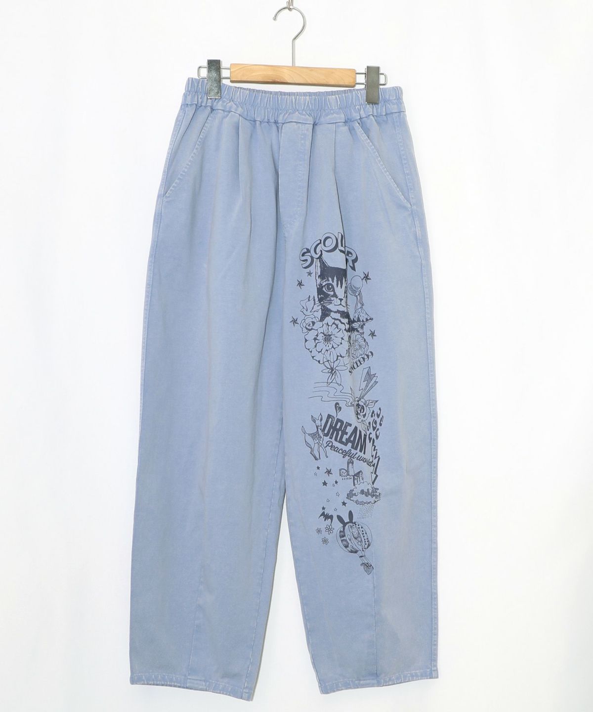 チョーク風柄コクーンパンツ-14