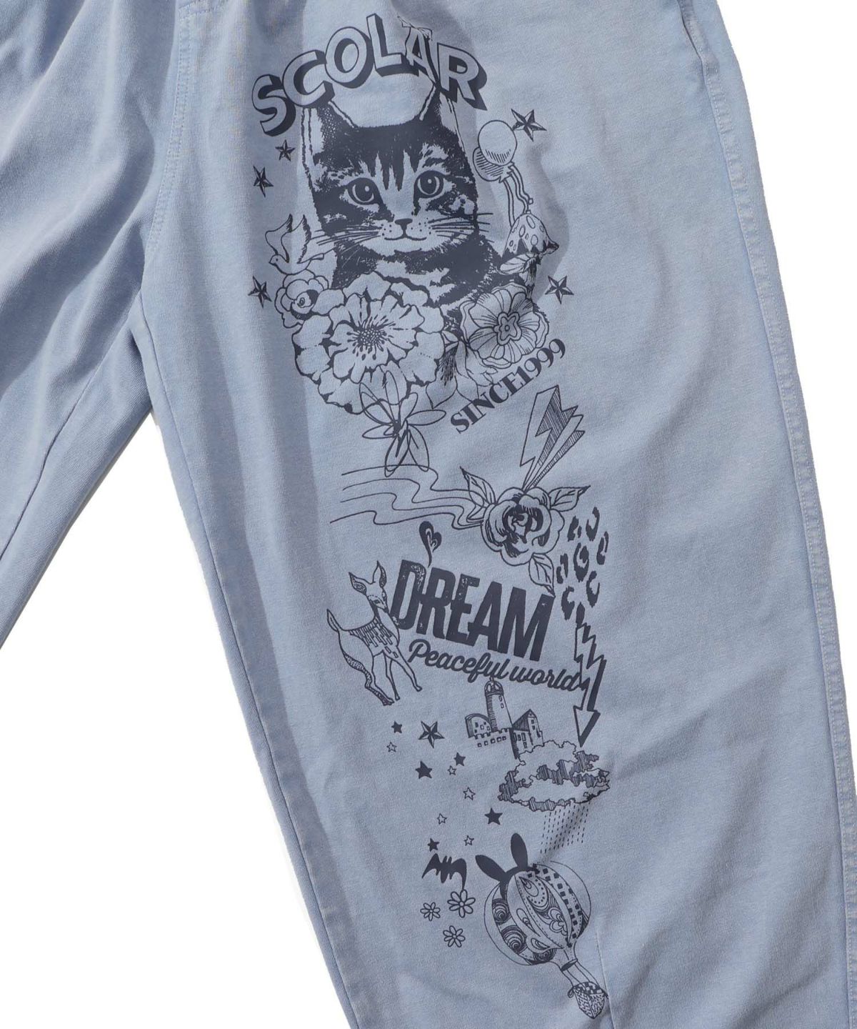 チョーク風柄コクーンパンツ-16