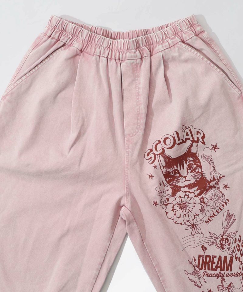 チョーク風柄コクーンパンツ-17