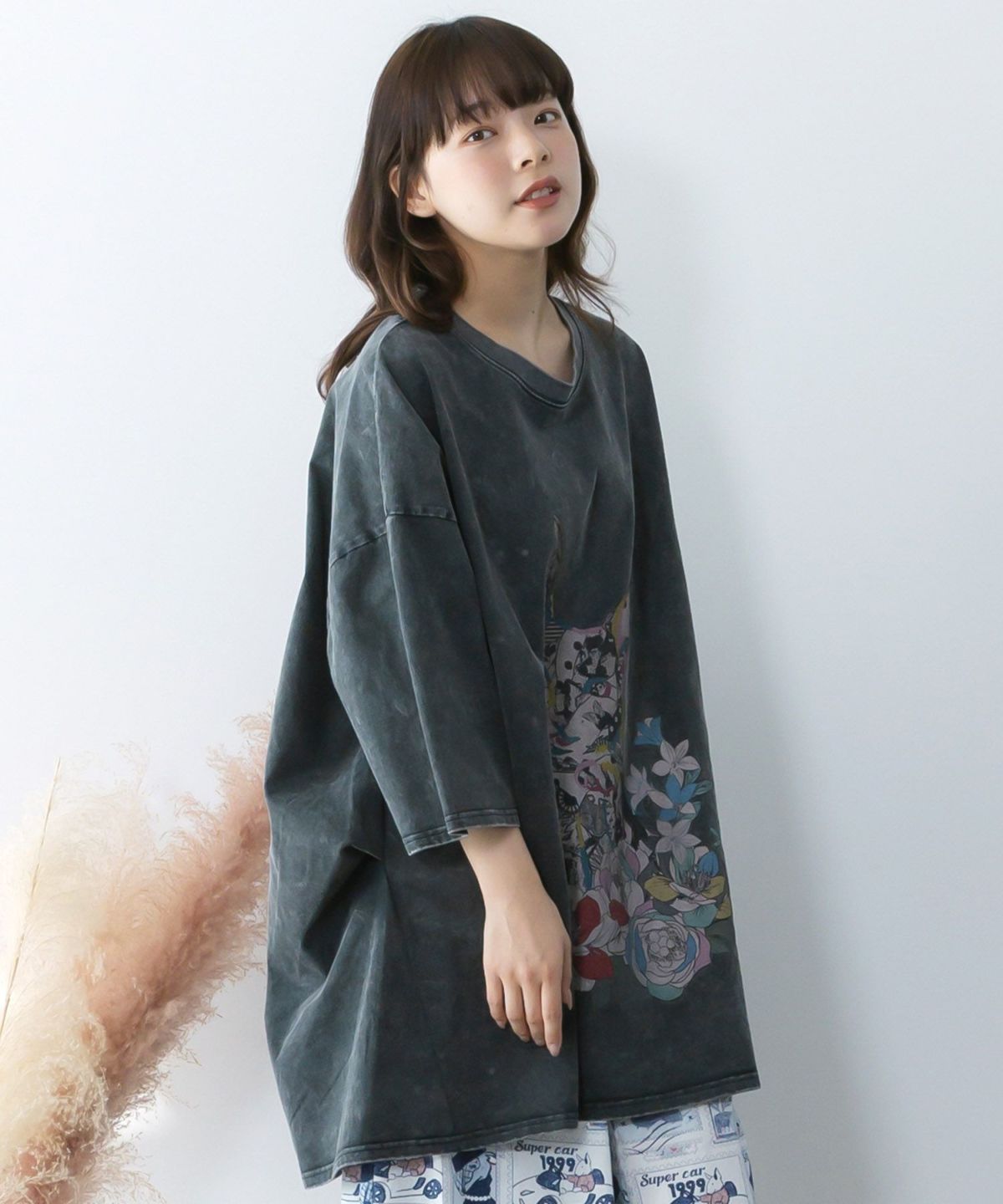 パッチワークウサギ柄ヴィンテージ風プルオーバー-4