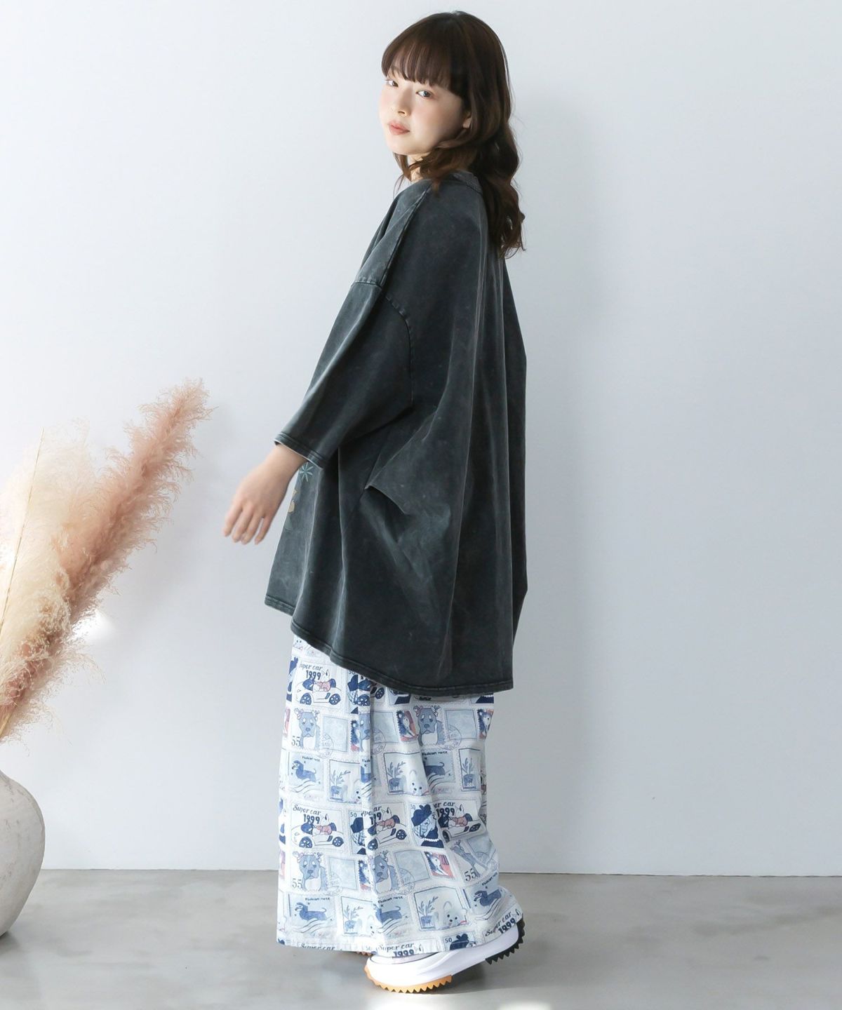 パッチワークウサギ柄ヴィンテージ風プルオーバー-6