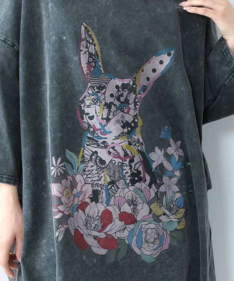 パッチワークウサギ柄ヴィンテージ風プルオーバー-9