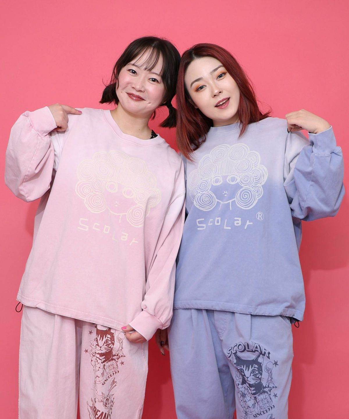 スカラーちゃん柄ヴィンテージ風プルオーバー-2