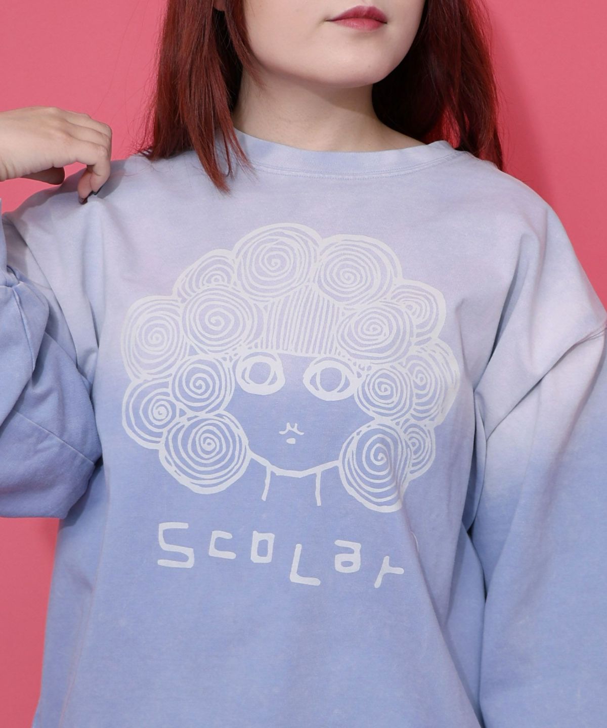 スカラーちゃん柄ヴィンテージ風プルオーバー-8