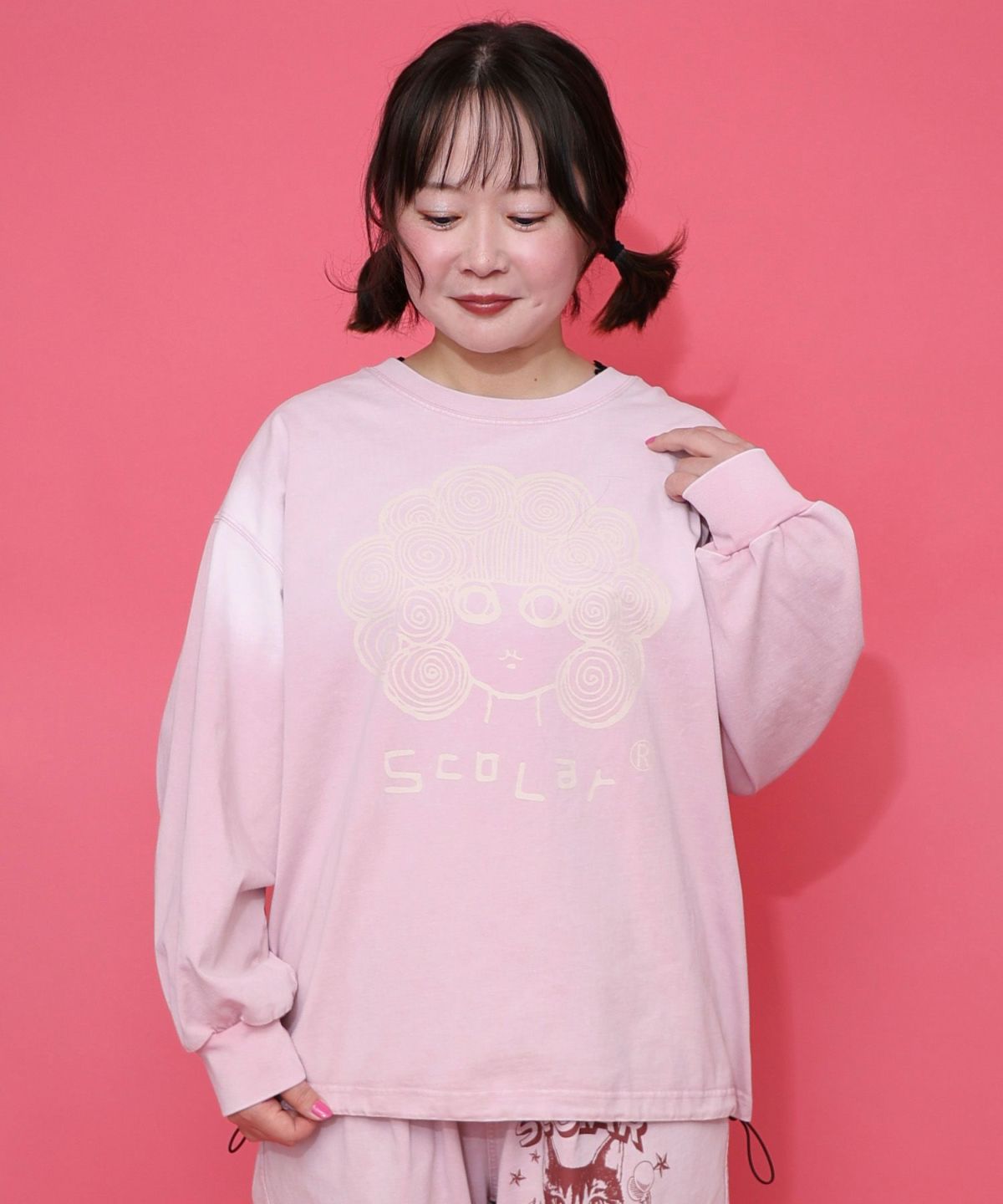 スカラーちゃん柄ヴィンテージ風プルオーバー-9