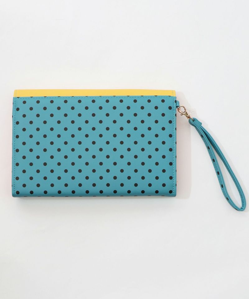 頭巾わんちゃん×ドット柄 ロゴ刺繍入りマルチケース-7