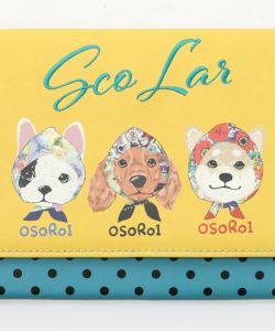 頭巾わんちゃん×ドット柄 ロゴ刺繍入りマルチケース-9