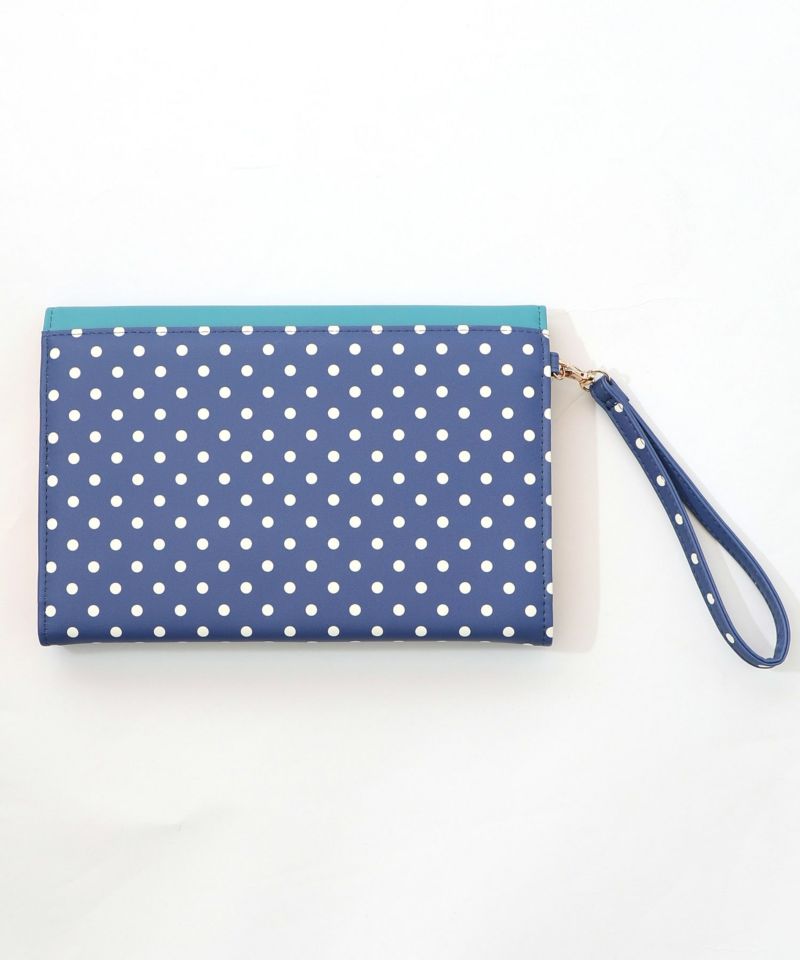 頭巾わんちゃん×ドット柄 ロゴ刺繍入りマルチケース-11