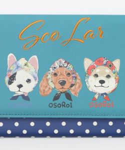 頭巾わんちゃん×ドット柄 ロゴ刺繍入りマルチケース-13