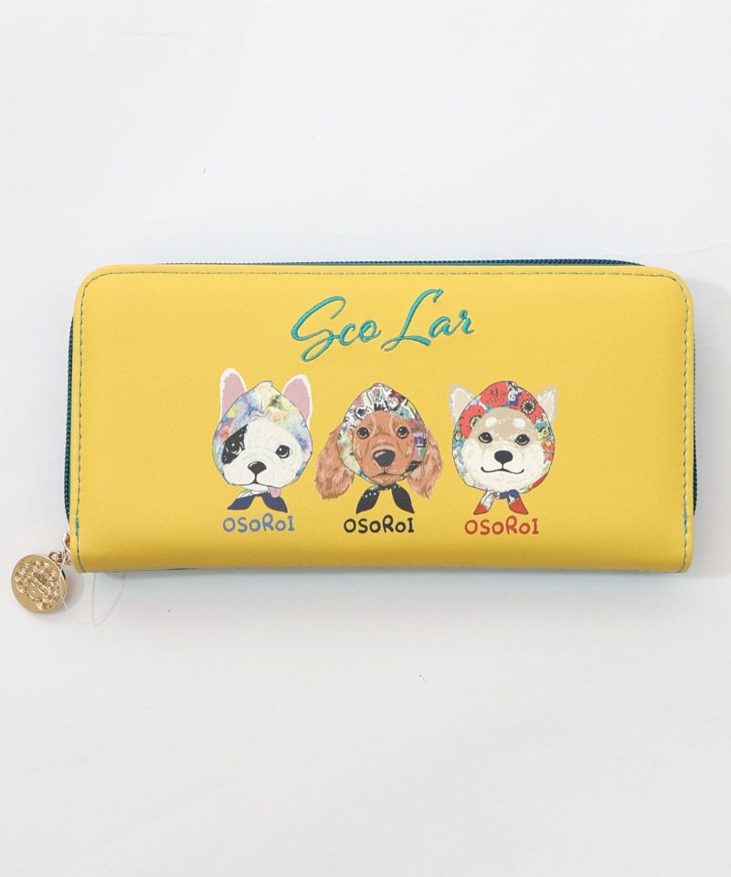 頭巾わんちゃん×ドット柄 ロゴ刺繍入り長財布-3