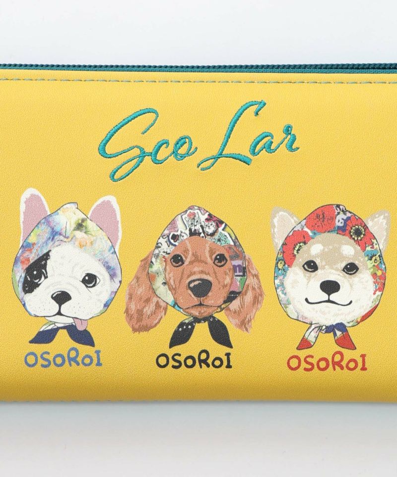 頭巾わんちゃん×ドット柄 ロゴ刺繍入り長財布-6