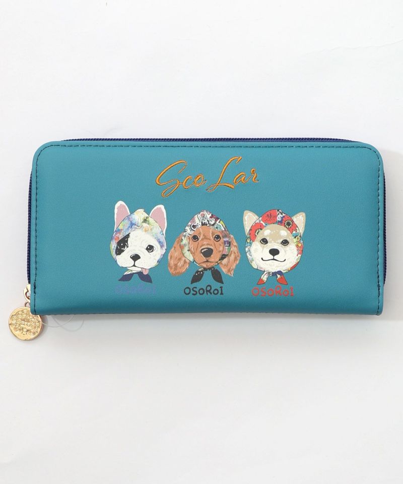 頭巾わんちゃん×ドット柄 ロゴ刺繍入り長財布-7