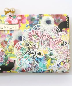 黒ネコ×スカラーちゃん 花柄長財布-6