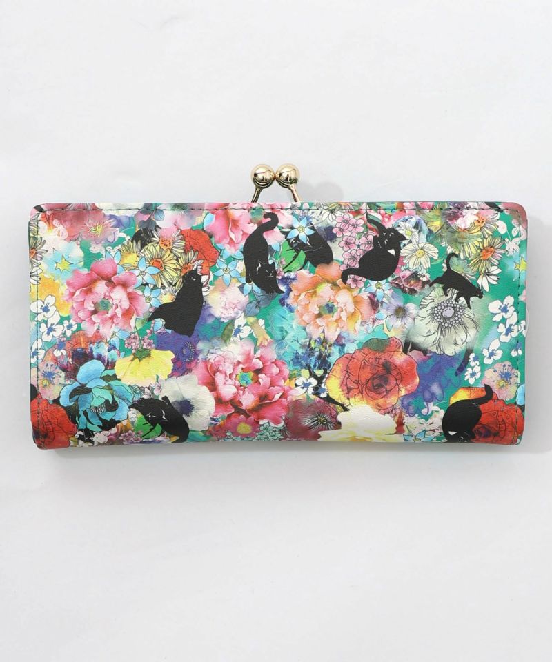 黒ネコ×スカラーちゃん 花柄長財布-8