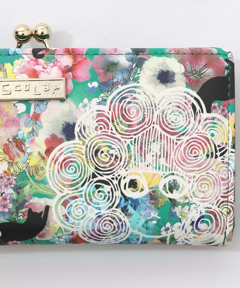 黒ネコ×スカラーちゃん 花柄長財布-10
