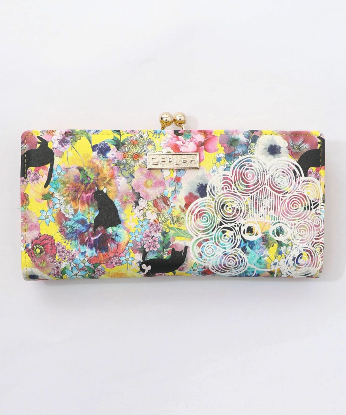 黒ネコ×スカラーちゃん 花柄長財布-11