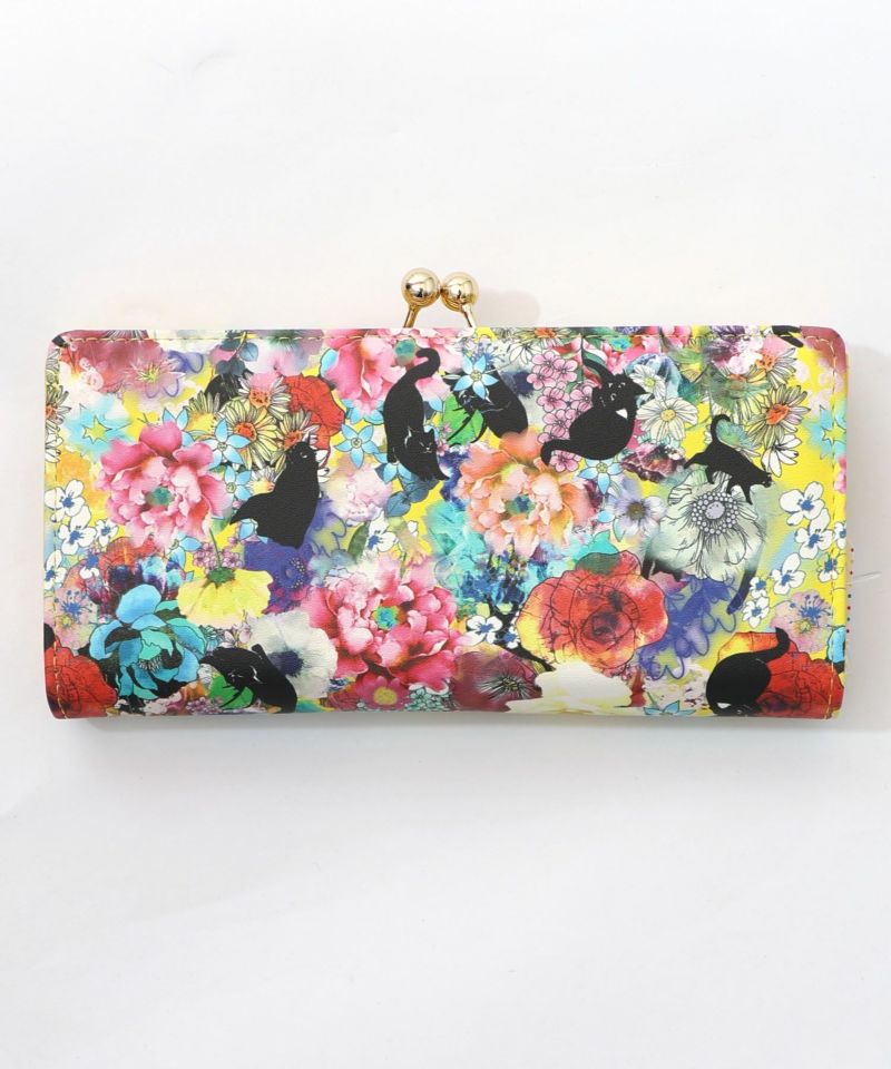 黒ネコ×スカラーちゃん 花柄長財布-12