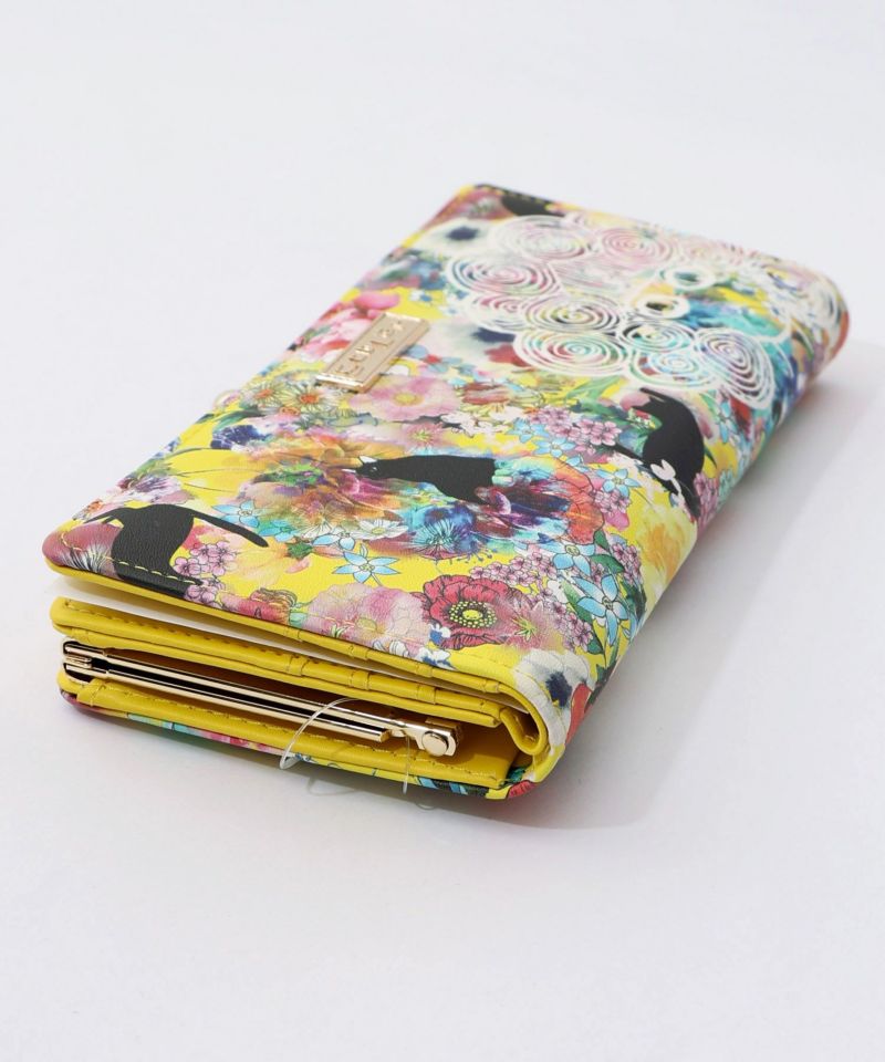 黒ネコ×スカラーちゃん 花柄長財布-13