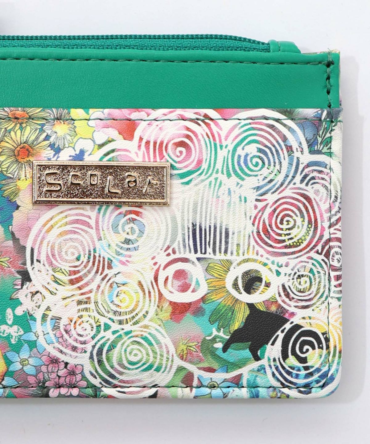 黒ネコ×スカラーちゃん 花柄フラグメントケース-8