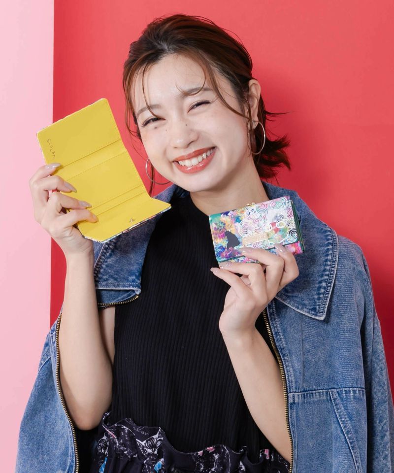 黒ネコ×スカラーちゃん 花柄口金財布-2