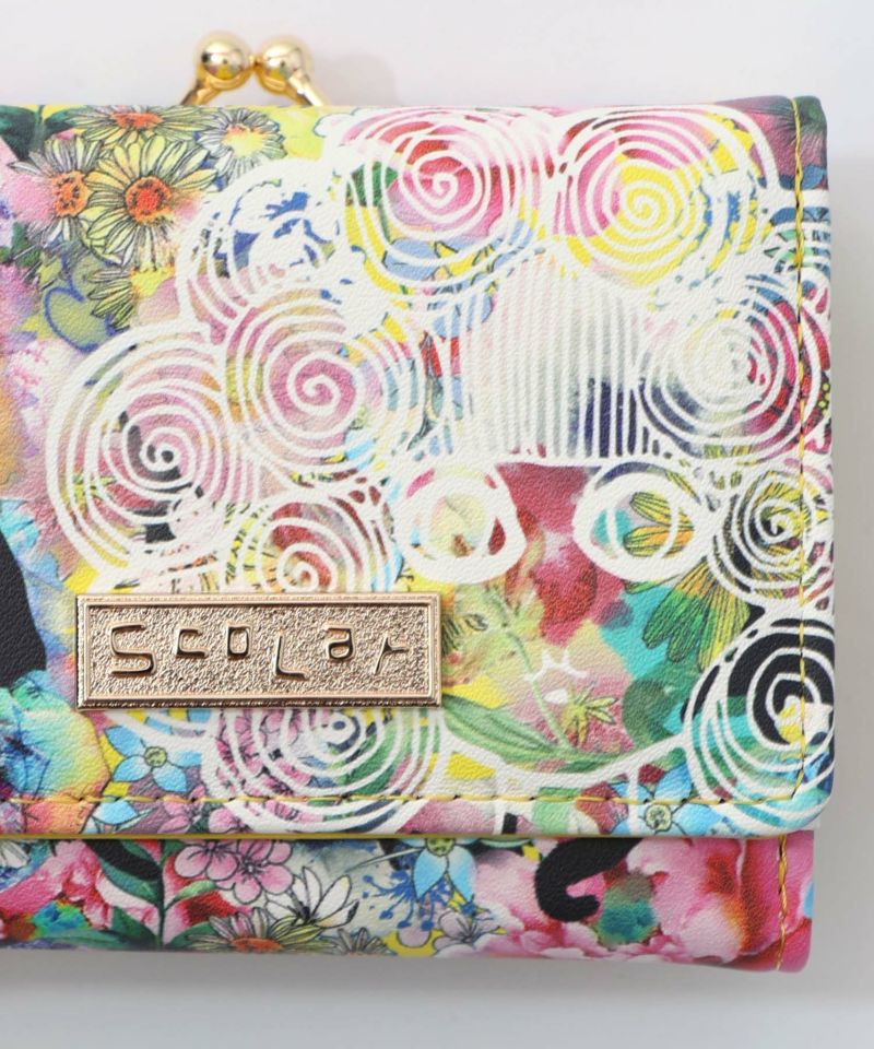 黒ネコ×スカラーちゃん 花柄口金財布-6